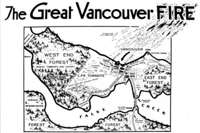 Gastown, the origins of Vancouver - Powell Street landmarks: the Steam Clock, the lookout building, and the 1914 station