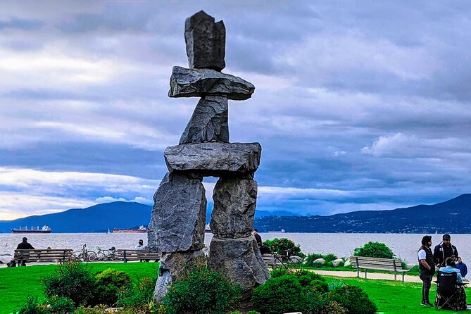 Private Vancouver ALL IN ONE Full Day City Tour with 20 Attractions - English Bay and public art: statues, sculptures, bridges, and a beach vibe