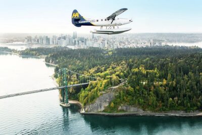 Vancouver to Victoria Scenic Seaplane Transfer: One Way - What you see from above: Burrard Inlet, downtown, Stanley Park, North Shore